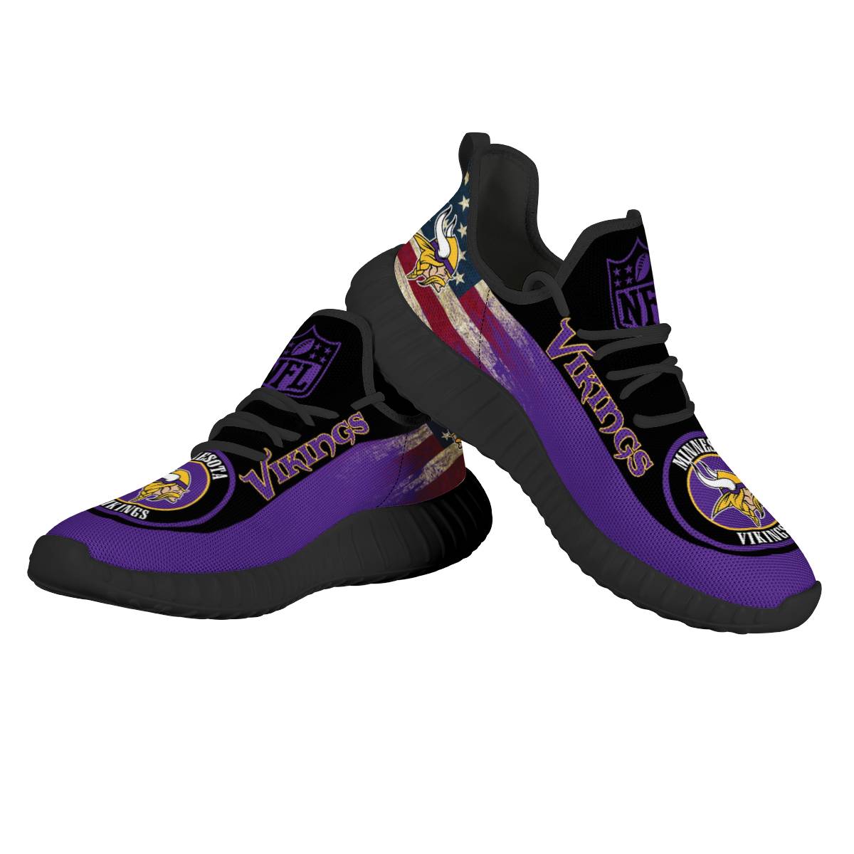 Men's NFL Minnesota Vikings Mesh Knit Sneakers/Shoes 003